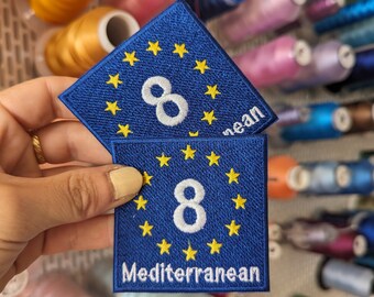 Eurovelo ROUTE embroidered patch.cycle touring. 7cm. to sew or iron.