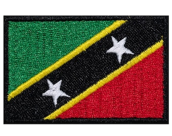 Embroidered patch "Flag of Saint Kitts and Nevis". Sew or iron on.