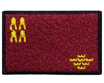 "Murcia Flag" embroidered patch. Sew or iron on. Choose your color and size. Custom design.