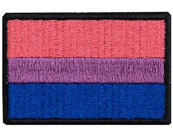Bisexual Flag embroidered patch. Sew or iron on. Various designs to choose from. Custom design.