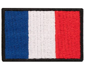 Embroidered patch of the French flag. Various designs to choose from. Sew-on or iron-on. Custom design.