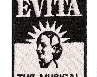 Musical embroidered patch "Evita". For sewing or ironing.