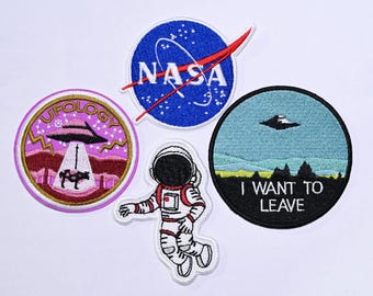 Embroidered patch NASA, astronaut, ufology, i want to leave. to sew or iron