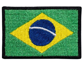 "Flag of Brazil" embroidered patch. Sew or iron on. Custom design. Size and color of your choice. Price per unit.