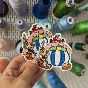 Asterix und Obelix bestickter Aufnäher zum Aufnähen oder Aufbügeln