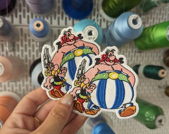 Asterix and Obelix embroidered patch to sew or iron on