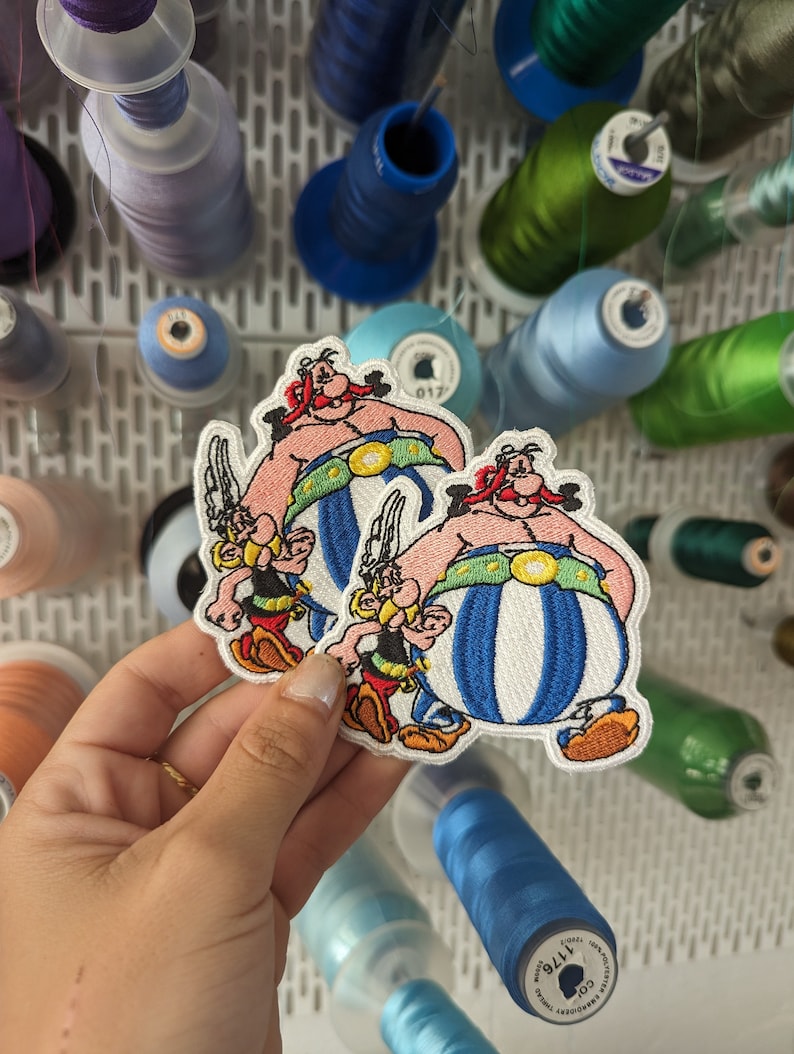 Asterix and Obelix embroidered patch to sew or iron on image 1