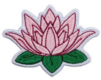 Lotus Flower Embroidered Patch. Yoga. Sew or Iron On