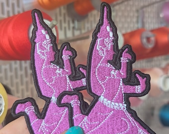 "Apsara Thailand Cambodia" embroidered patch. To sew or iron on. 10cm. Own design. Price per unit.