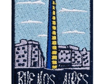 "Souvenir of Buenos Aires, Argentina" embroidered patch for sewing or ironing.