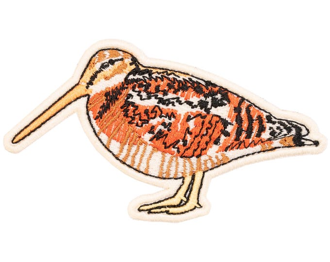 Featured listing image: Woodpecker embroidered patch. 10cm. Custom design. Sew-on or iron-on. Price per piece.