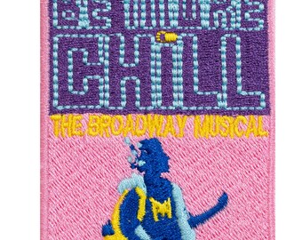 Be more chill. Musical embroidered patch. Sew or iron on. Custom design. 7cm x 5.5cm.