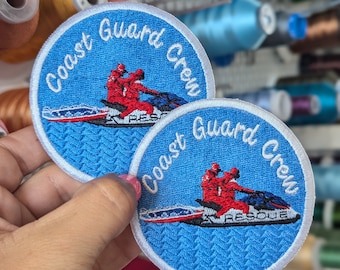Coast Guard Crew embroidered patch. To sew or iron on. Own design. Price per unit. 8cm.