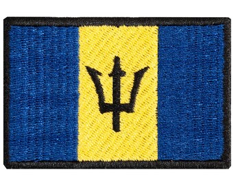 Barbados flag embroidered patch. Sew or iron on. Various designs to choose from.