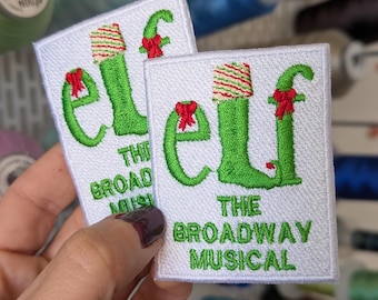 "Elf MUSICAL" embroidered patch. To sew or iron on. 7cm x 5'5cm. Price per unit. Own design.