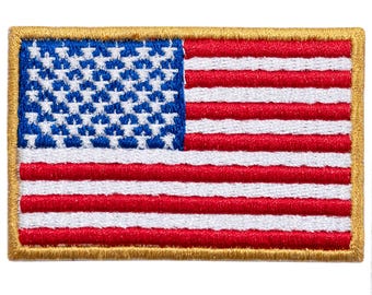 "American Flag" embroidered patch. For sewing or ironing.