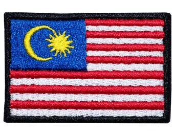 "Malaysian Flag" embroidered patch, for sewing or ironing.