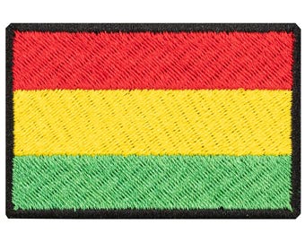 Bolivian flag embroidered patch. Sew or iron on. Various designs to choose from.