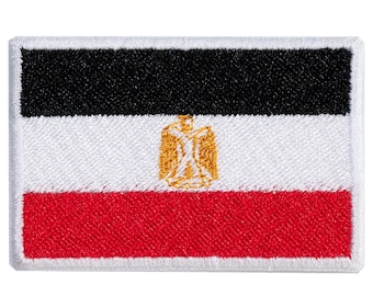 Egyptian flag embroidered patch. Sew-on or iron-on. Various designs to choose from.