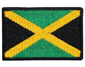 "Jamaica Flag" embroidered patch. Sew or iron on.