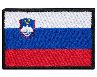 "Slovenia Flag" embroidered patch, for sewing or ironing.