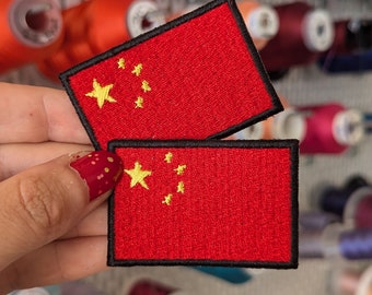 Embroidered patch "Flag of China".  to sew or iron. Own. 6cm x 4cm.