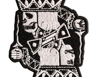 "Double Card" Playing Card embroidered patch. For sewing or ironing.