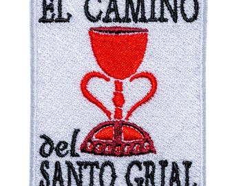 "The Path to the Holy Grail" embroidered patch, for sewing or ironing.