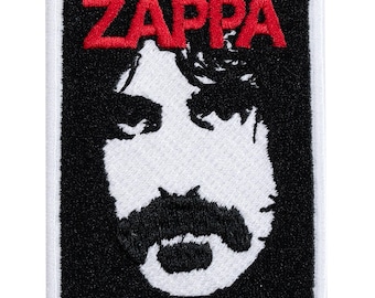 "Frank Zappa" composer embroidered patch. Sew-on or iron-on. Various sizes to choose from. Custom design.