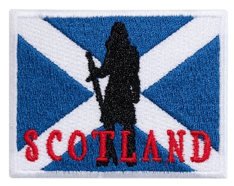 "Travel to Scotland" embroidered patch. To sew or iron on.