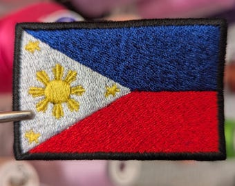 Embroidered patch "Philippine flag".  to sew or iron.