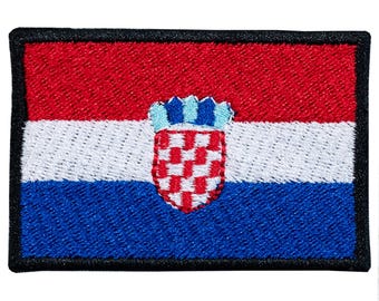 Embroidered patch "Flag of Croatia". For sewing or ironing. Various models and sizes.