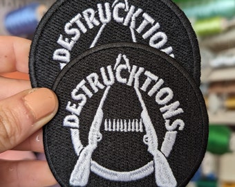 Patch brodé "Destrucktions". à coudre ou à repasser