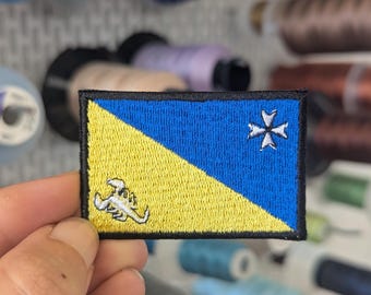 Embroidered patch "Flag of Alfantega, Huesca". For sewing or ironing.
