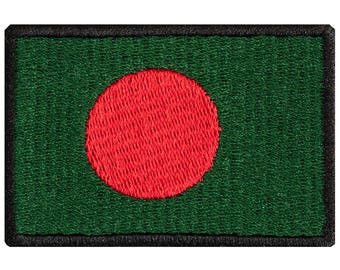 Bangladesh flag embroidered patch. Sew-on or iron-on. Various designs to choose from.