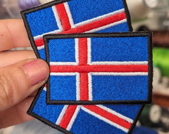 Embroidered patch "ICELAND Flag". to sew or iron.