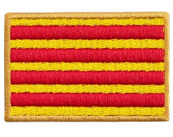 Embroidered patch "Flag of Catalonia, Spain." Sew-on or iron-on. Various designs and sizes to choose from.