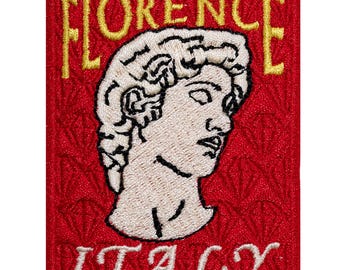 Embroidered patch. Souvenir of the trip to Florence. Italy. Own design. To sew or iron. 7cm x 5.5cm. Price per unit.