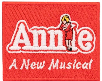 Annie a new musical embroidered patch. To sew or iron. 7cm x 5'5cm.