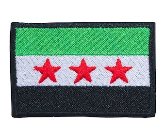 "Syrian Flag" embroidered patch, sew-on or iron-on.