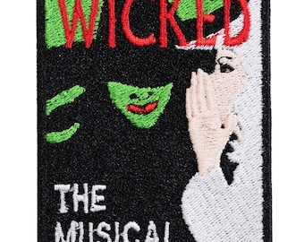 Wicked Musical embroidered patch. Sew or iron on. Custom design. Various sizes to choose from.