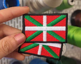 Patch brodé "Drapeau Ikurriña. Pays Basque". à coudre ou à repasser.