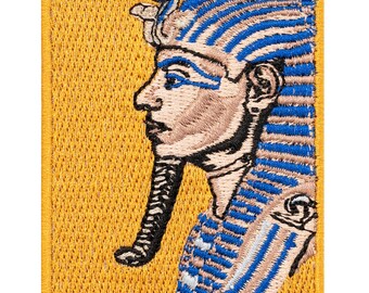 Embroidered patch "Journey to Egypt Pharaoh." Sew-on or iron-on. 7cm x 5.5cm. Custom design.