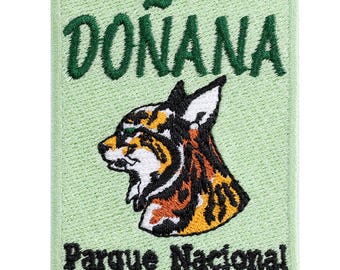 Embroidered patch. Souvenir of the Doñana National Park. Andalusia. Spain. Own design. To sew or iron. 7cm x 5.5cm.
