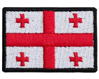 Georgian flag embroidered patch. Sew or iron on. Various designs to choose from.