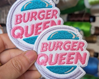 Burger Queen embroidered patch. for sewing or ironing