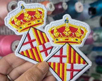 Embroidered patch "Barcelona City Shield. Catalonia.". Spain. Own design. To sew or iron on.