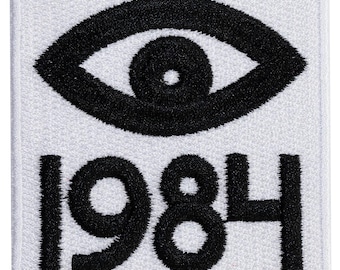 1984 George Orwell vintage embroidered patch. To sew or iron on. Price per unit. Own design. 7cm.