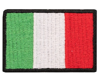 Italian flag embroidered patch. Sew or iron on. Various designs to choose from.