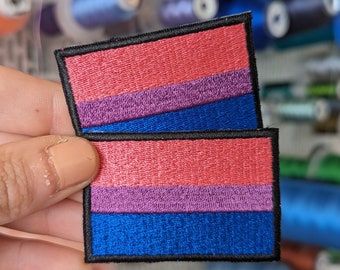 Patch brodé "Drapeau Bisexuel". à coudre ou à repasser.